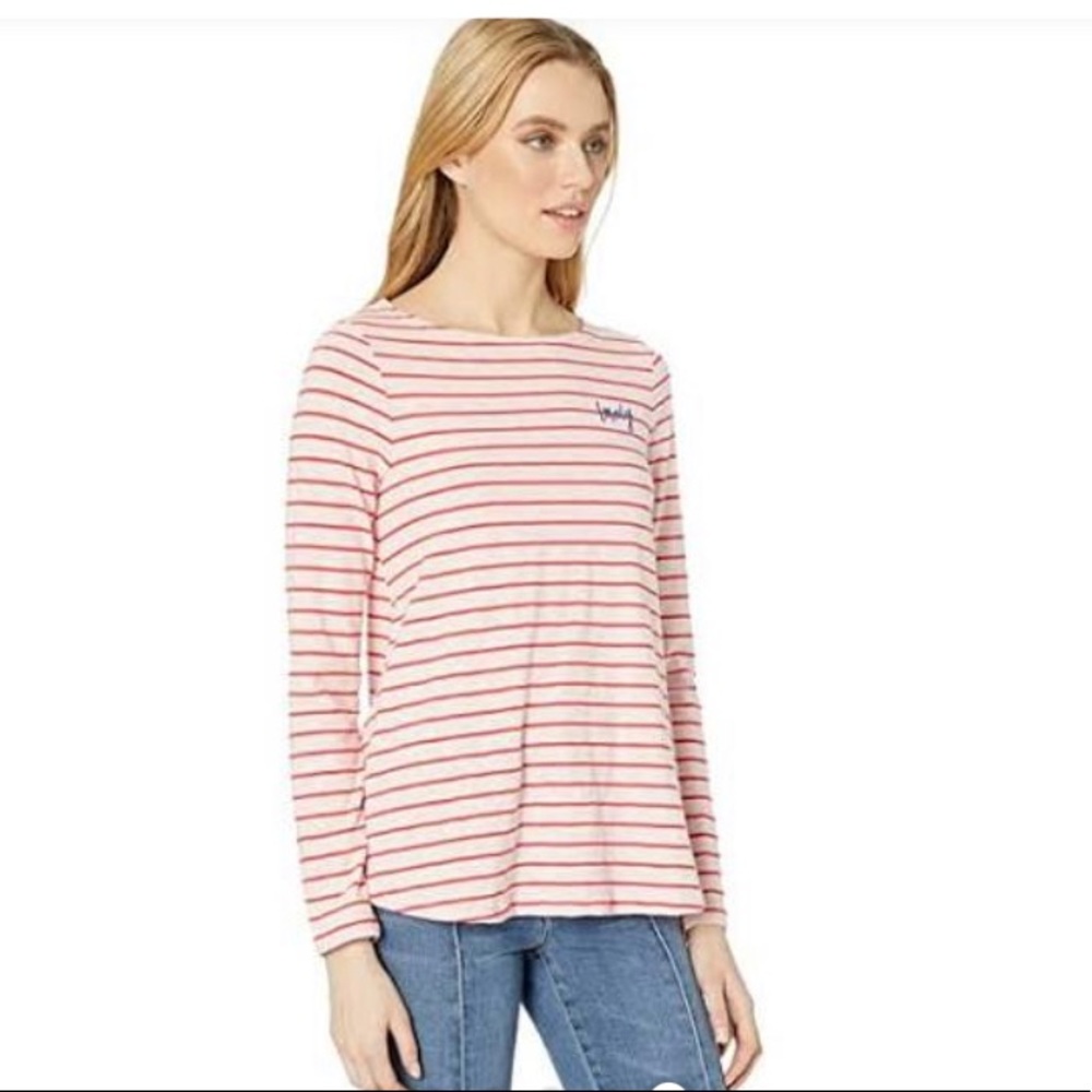 Joules - Harbour Light Emblem Pink/Red Stripe